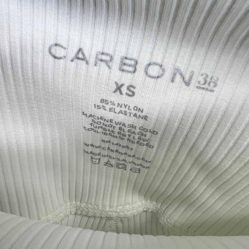 Carbon38 Leggings Women XS White Ribbed High Waisted NWT - Picture 4 of 8